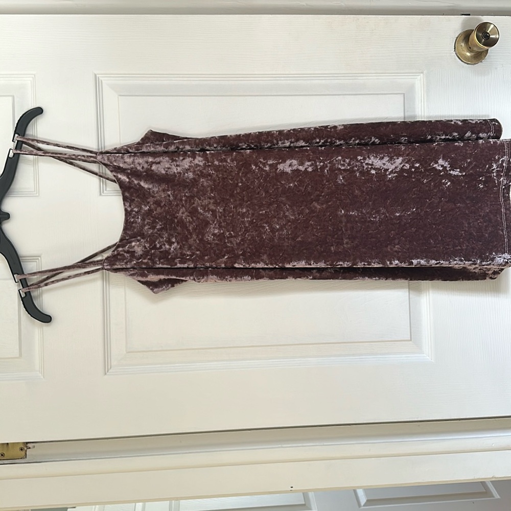 Lush pink velvet mini dress